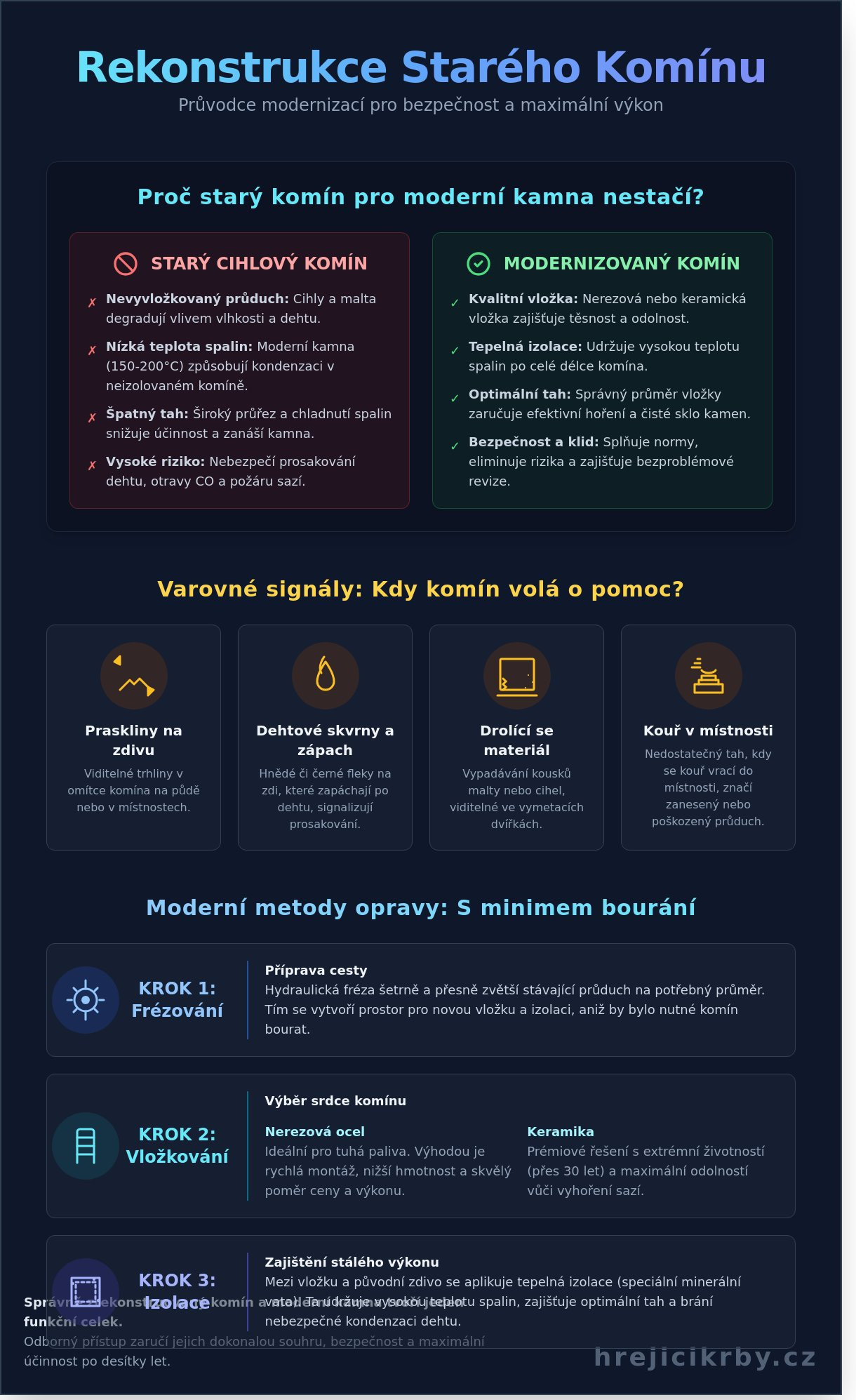 Rekonstrukce starého komínu: Průvodce pro bezpečnou cestu k&nbsp;živému ohni